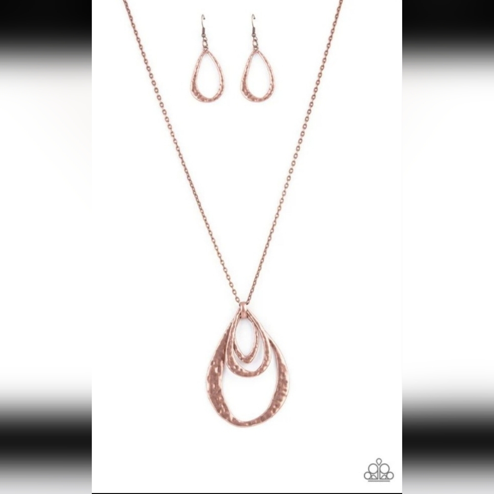 Paparazzi Copper Layered Teardrop Necklace Relic Renaissance Fashion Jewelry